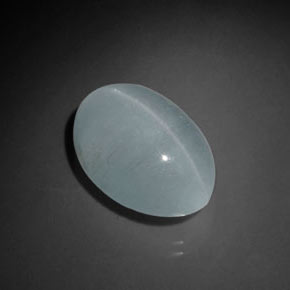 11.20 ct Blue Cat's Eye Aquamarine Stone, Natural Cat's Eye Aquamarine in Oval Cabochon Shape for Sale