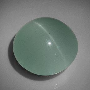29.97 ct Green Cat's Eye Aquamarine Stone, Natural Cat's Eye Aquamarine in Round Cabochon Shape for Sale