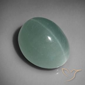 23.10 ct Turquoise Cat's Eye Aquamarine Stone, Natural Cat's Eye Aquamarine in Oval Cabochon Shape for Sale