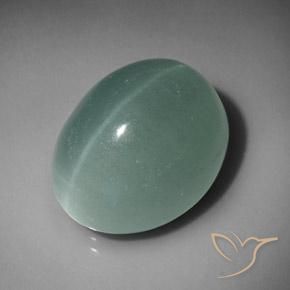 Cat's Eye Aquamarine Gemstone in 19.5 x 15.6 mm Size for Sale, Cat's Eye Aquamarine Stone in Pale Turquoise Color