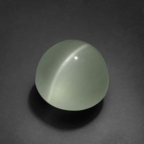 8.61 ct Green Cat's Eye Aquamarine Stone, Natural Cat's Eye Aquamarine in Round Cabochon Shape for Sale