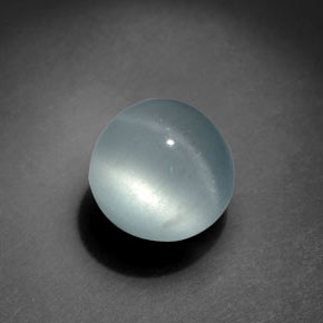 4.50 ct Blue Cat's Eye Aquamarine Stone, Natural Cat's Eye Aquamarine in Round Cabochon Shape for Sale