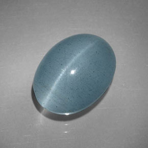 5.20 ct Blue Cat's Eye Aquamarine Stone, Natural Cat's Eye Aquamarine in Oval Cabochon Shape for Sale
