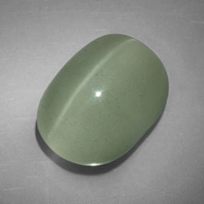 9.25 ct Green Cat's Eye Aquamarine Stone, Natural Cat's Eye Aquamarine in Oval Cabochon Shape for Sale