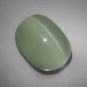 Cat's Eye Aquamarine Gemstone in 14 x 10 mm (calibrated) Size for Sale, Cat's Eye Aquamarine Stone in Warm Green Color