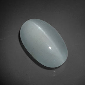 8.84 ct Blue Cat's Eye Aquamarine Stone, Natural Cat's Eye Aquamarine in Oval Cabochon Shape for Sale