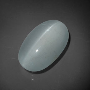 Cat's Eye Aquamarine Gemstone in 17.4 x 10.9 mm Size for Sale, Cat's Eye Aquamarine Stone in Green-Blue Color