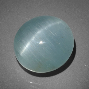 12.01 ct Green Cat's Eye Aquamarine Gemstone, Cat's Eye Aquamarine Gem in Oval Cabochon Shape for Sale.