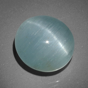12.01 ct Green Cat's Eye Aquamarine Stone, Natural Cat's Eye Aquamarine in Oval Cabochon Shape for Sale