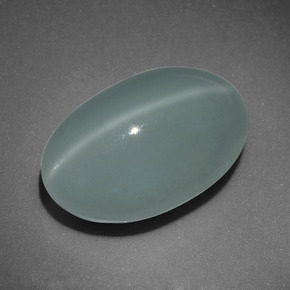 13.03 ct Green Cat's Eye Aquamarine Stone, Natural Cat's Eye Aquamarine in Oval Cabochon Shape for Sale