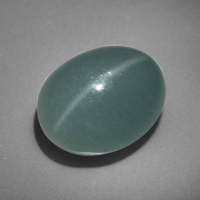 11.81 ct Green Cat's Eye Aquamarine Stone, Natural Cat's Eye Aquamarine in Oval Cabochon Shape for Sale