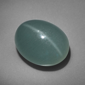 Cat's Eye Aquamarine Gemstone in 14.6 x 11.4 mm Size for Sale, Cat's Eye Aquamarine Stone in Blue-Green Color