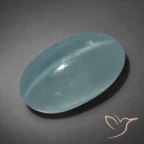 Cat's Eye Aquamarine Gemstone in 18.1 x 10.8 mm Size for Sale, Cat's Eye Aquamarine Stone in Bluish Green Color