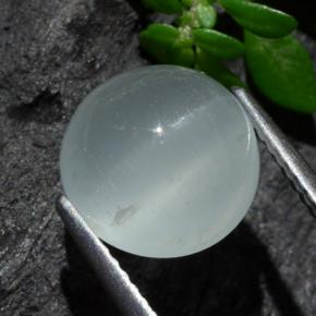 4.21 ct Blue Cat's Eye Aquamarine Stone, Natural Cat's Eye Aquamarine in Round Cabochon Shape for Sale