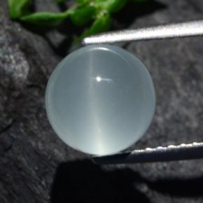 2.24 ct Blue Cat's Eye Aquamarine Gemstone, Cat's Eye Aquamarine Gem in Round Cabochon Shape for Sale.