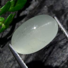 3.12 ct Green Cat's Eye Aquamarine Stone, Natural Cat's Eye Aquamarine in Oval Cabochon Shape for Sale