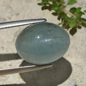 Cat's Eye Aquamarine Gemstone in 14.4 x 11.3 mm Size for Sale, Cat's Eye Aquamarine Stone in Green-Blue Color