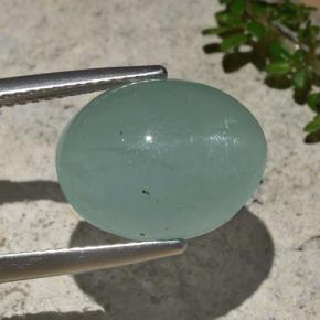 Cat's Eye Aquamarine Gemstone in 14.2 x 11.4 mm Size for Sale, Cat's Eye Aquamarine Stone in Blue-Green Color