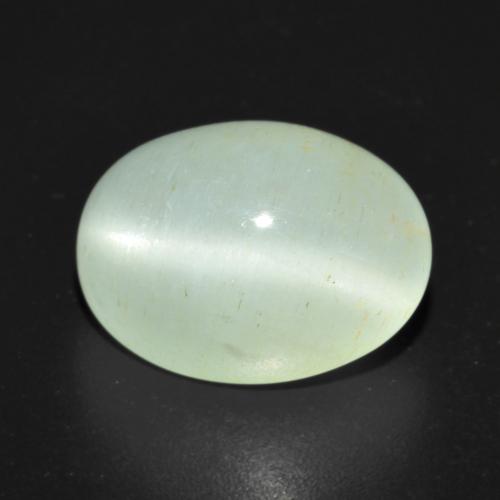 8,78 ct ovaler Aquamarin-Katzenauge aus Madagaskar, Größe: 15 x 11,3mm, Reinheit: Translucent, Garantiert echter Edelstein, 1 Stück Aquamarin-Katzenauge in Sehr helles Grün Farbe, Mohs-Härte von 7,5 - 8 Geeignet für den täglichen Gebrauch im Schmuck, Photo A