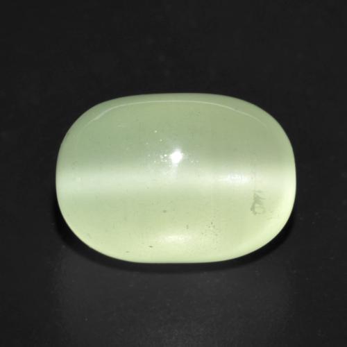 14,1 x 10mm ovaler grüner Aquamarin-Katzenauge aus Madagaskar, Gewicht 9,25 ct, 1 Stück Aquamarin-Katzenauge - Farbe: Hellgrün, natürlicher Edelstein in Translucent Reinheit, Mohs-Härte von 7,5 - 8 Geeignet für den täglichen Gebrauch im Schmuck, Photo A
