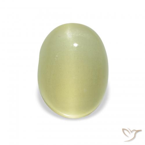 2.85ct Natural Light Pear Green Cat's Eye Beryl, Oval, Translucent