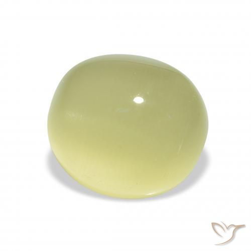 5.07 ct Green Cat's Eye Beryl Stone, Natural Cat's Eye Beryl in Oval Facet Shape for Sale