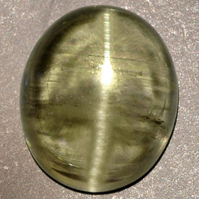 Cat's Eye Diaspore Gemstone in 12 x 10 mm (calibrated) Size for Sale, Cat's Eye Diaspore Stone in Green Color