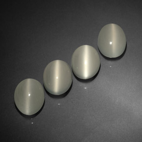 8.26 ct White Cat's Eye Moonstone Stone, Natural Cat's Eye Moonstone in Oval Cabochon Shape for Sale
