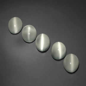 10.26 ct White Cat's Eye Moonstone Stone, Natural Cat's Eye Moonstone in Oval Cabochon Shape for Sale