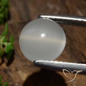 Cat's Eye Moonstone Gemstone in 8 mm (calibrated) Size for Sale, Cat's Eye Moonstone Stone in Warm White Color