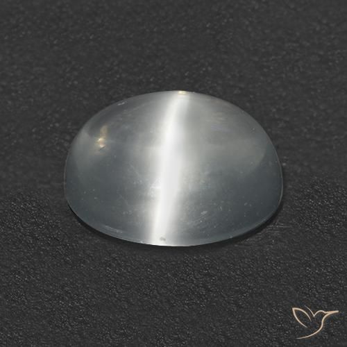 Cat's Eye Moonstone Gemstone in 7 mm (calibrated) Size for Sale, Cat's Eye Moonstone Stone in Clear White Color