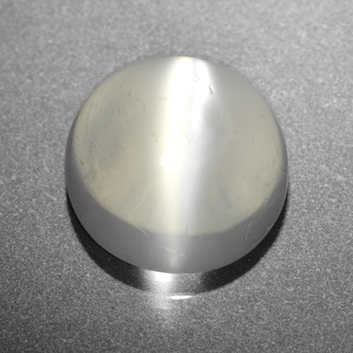 Warm White Cat's Eye Moonstone Gem - 2.1ct Round Cabochon (ID: 500106)