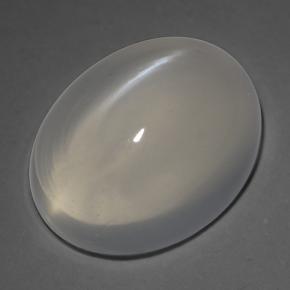 Very Light Grey Cat's Eye Moonstone Gem - 3ct Oval Cabochon (ID: 500107)