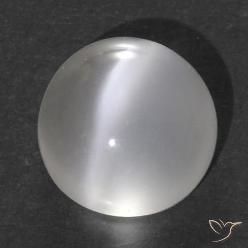 Pierre de lune ronde en œil de chat de 1,43 ct, 6,8 mm d'Inde, Photo A