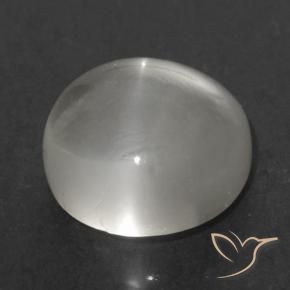 Cat's Eye Moonstone Gemstone in 7 mm (calibrated) Size for Sale, Cat's Eye Moonstone Stone in Warm White Color