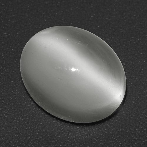 Weiß Mondstein Katzenauge Edelstein - 3.7ct Oval Cabochon (ID: 512455)