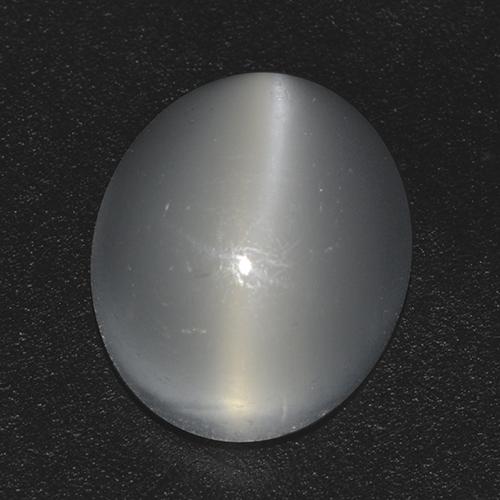 Weiß Mondstein Katzenauge Edelstein - 3.8ct Oval Cabochon (ID: 512458)