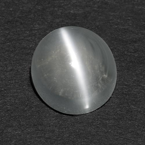 Oeil de chat de la Pierre de Lune Blanc round cabochon de l'Inde, 5,9mm, poids de 0,93 ct, pierre gemme naturelle Non traité de pureté Transparent, 1 pièce Oeil de chat de la Pierre de Lune, couleur Blanc, dureté Mohs de 6 à 6.5, Photo A