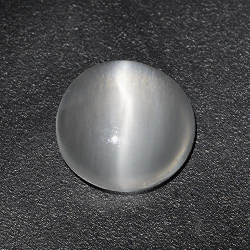 Clear White Cat's Eye Moonstone Gem - 1ct Round Cabochon (ID: 513057)