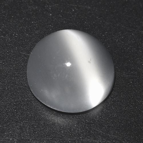 Oeil de chat de la Pierre de Lune Blanc round cabochon 7,9mm de l'Inde, poids de 2,07 ct, pierre gemme naturelle Non traité de pureté Transparent, 1 pièce Oeil de chat de la Pierre de Lune, couleur : Blanc, dureté de Mohs de 6 à 6.5, Photo A