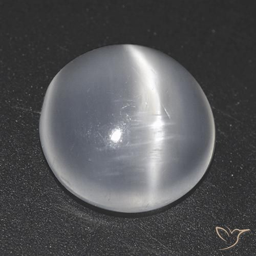 Pierre de lune ronde en œil de chat de 1,46 ct, 8,2 mm d'Inde, Photo A