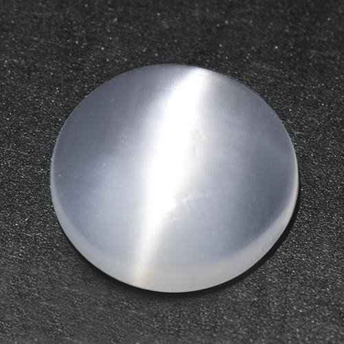 来自印度 1,91 克拉圆形半透明白色月光石猫眼,尺寸 8,9 mm 毫米,天然宝石,透明 净度,1 圆形凸面型月光石猫眼,莫氏硬度为 6 - 6,5, Photo A