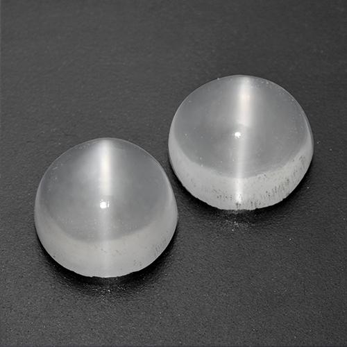 White Cat's Eye Moonstone Gem - 0.9ct Round Cabochon (ID: 517088)