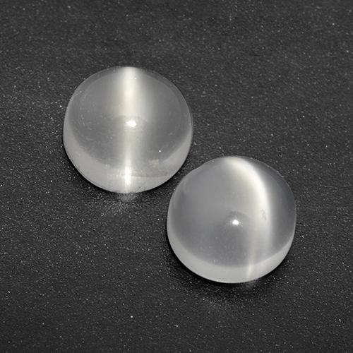 White Cat's Eye Moonstone Gem - 1.1ct Round Cabochon (ID: 517094)