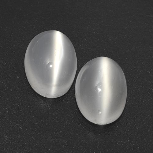 White Cat's Eye Moonstone Gem - 1.1ct Oval Cabochon (ID: 517095)