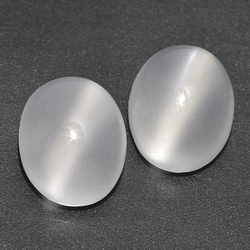 Белый Лунный Камень Кошачий Глаз Камень - 2.5ct Овал Кабошон (ID: 517096)