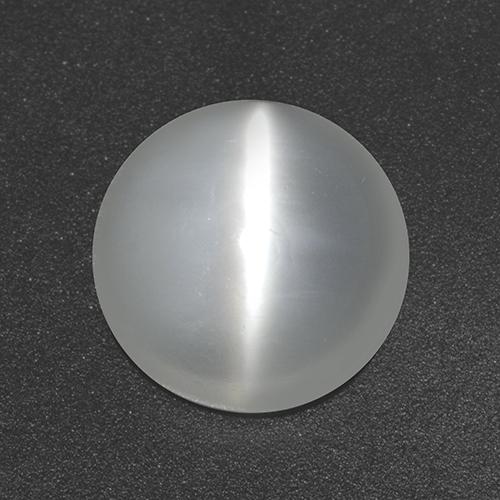 8,8mm runder weißer Mondstein Katzenauge aus Indien, Gewicht von 2,86 ct, natürlicher Edelstein in Transparent Reinheit, 1 Stück runder Mondstein Katzenauge - Farbe: Weiß, Mohs-Härte von 6 - 6,5, Photo A