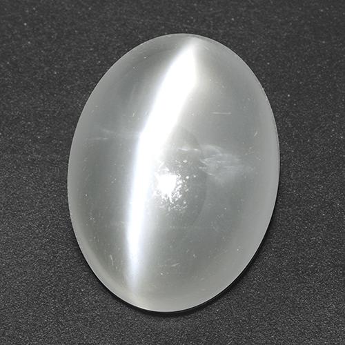 White Cat's Eye Moonstone Gem - 5.2ct Oval Cabochon (ID: 517870)