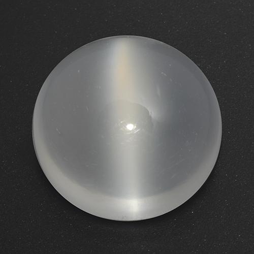 Bianco Pietra di Luna effetto occhio di gatto Gem - 5.7ct Cabochon rotondo (ID: 517879)
