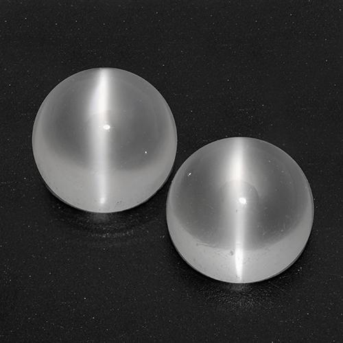 White Cat's Eye Moonstone Gem - 1.1ct Round Cabochon (ID: 518318)